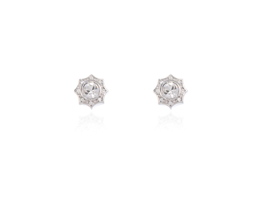 Crystal  Becka Pierced Earrings  | Rhodium Crystal