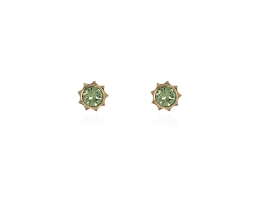 Crystal  Bly Stud Earrings  | Gold Peridot