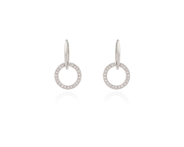 Crystal  Lara Drop Pierced Earrings  | Rhodium Crystal