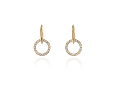 Crystal  Lara Drop Pierced Earrings  | Gold Crystal