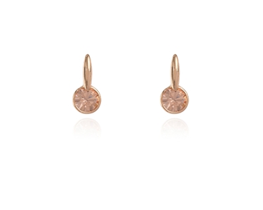 Crystal  Lara Simply Stud Earrings  | Pink Gold Light Peach