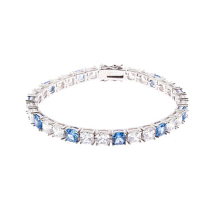 Adele Silver Aqua Tennis Bracelet
