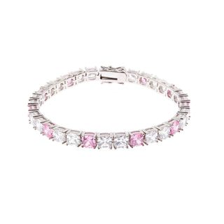 Adele Silver  Rose Tennis Bracelet