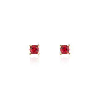 Laine 6mm Ruby Gold Earrings