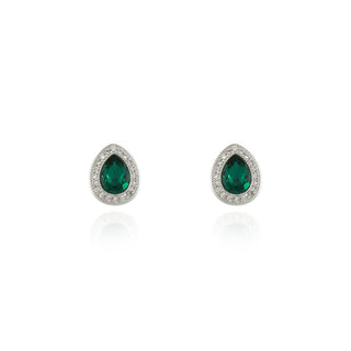 Talma Silver Emerald Earrings
