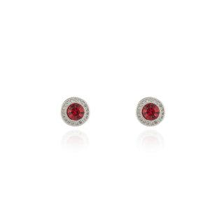 Chikle Ruby Silver Earrings