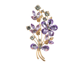Flavia Amethyst Flower brooch