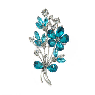 Flavia Aqua Flower brooch