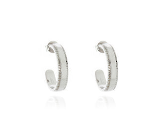 Keanu Rhodium Hoop Earrings