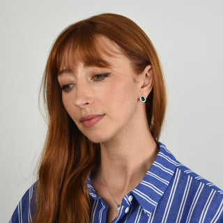 Talma Silver Emerald Earrings