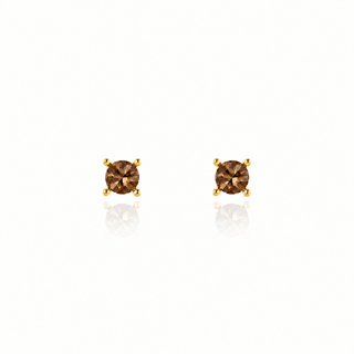 Laine 6mm Topaz Gold Earrings, topaz-coloured crystal studs