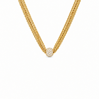 Valora Gold Necklace with CZ ball pendant