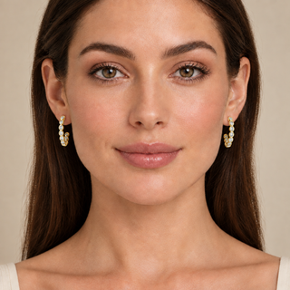 Katell earrings gold on-model mockup