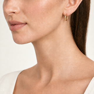 Keely gold hoops with slightly thinner bands