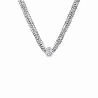 Valora Silver Necklace with CZ ball pendant
