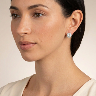 Model wearing Tamar Silver Earrings