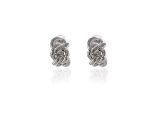 Link Rhodium Clip-On Earrings