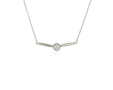 Crystal  Lara Bar Necklace  | Rhodium Crystal