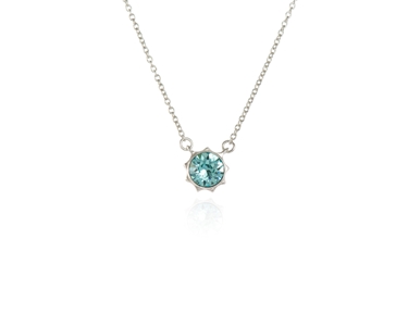 Crystal  Bly Pendant  | Rhodium Light Turquoise