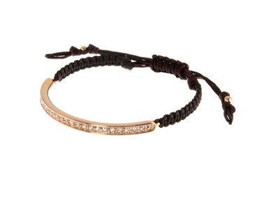 Crystal  Dinah Nautical Cord Bracelet  | Pink Gold Crystal