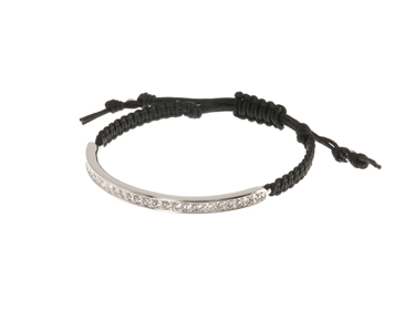 Crystal  Dinah Nautical Cord Bracelet  | Rhodium Crystal