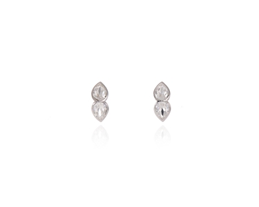 Crystal  Talh Lever Back Earrings  | Rhodium Crystal
