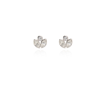 Crystal  Valtina Pierced Earrings  | Rhodium Crystal