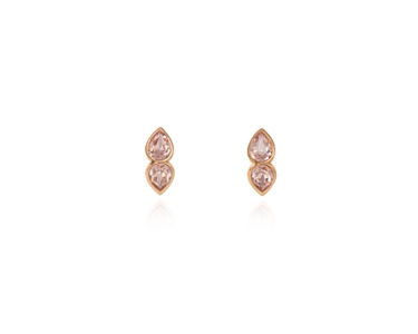 Crystal  Talh Lever Back Earrings  | Pink Gold Vintage Rose