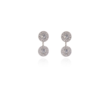 Crystal  Disco Pierced Earrings  | Rhodium Crystal
