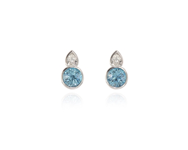 Crystal  Elea Lever Back Earrings  | Rhodium Aquamarine