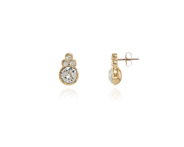 Crystal  Giza Pierced Earrings  | Gold Crystal