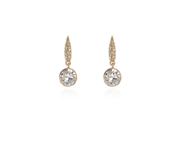 Crystal  Daphne Lever Back Earrings  | Gold Crystal