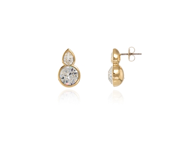 Crystal  Elea Lever Back Earrings  | Gold Crystal