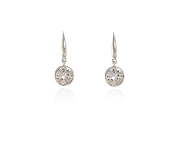 Crystal  Ebba Lever Back Earrings  | Rhodium Crystal