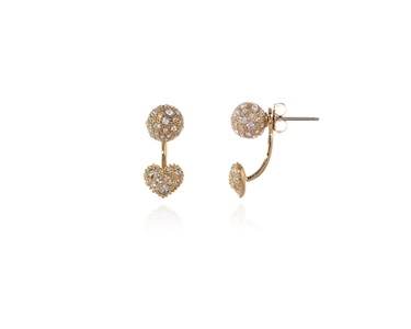 Crystal  Sabina  Pierced Earrings Pavee | Gold Crystal