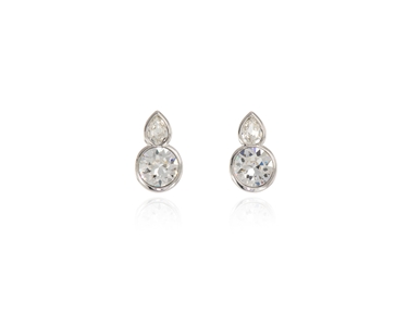 Crystal  Elea Lever Back Earrings  | Rhodium Crystal