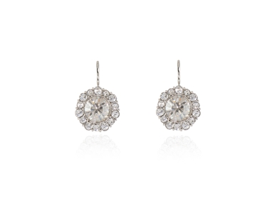 Crystal  Rena Lever Back Earrings  | Rhodium Silver Shade