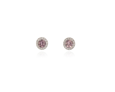 Crystal  Chikle Pierced Earrings  | Rhodium Antique Pink
