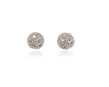 Crystal  Bon Bon/M Pierced Earrings  | Rhodium Crystal