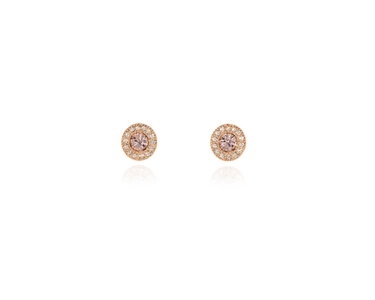 Crystal  Chiyo Pierced Earrings  | Pink Gold Vintage Rose