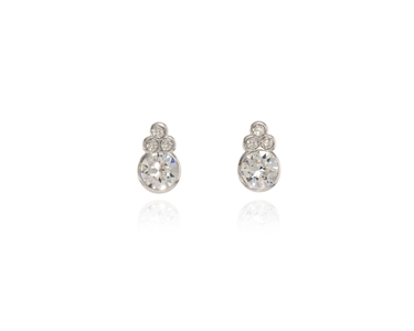 Crystal  Giza Pierced Earrings  | Rhodium Crystal