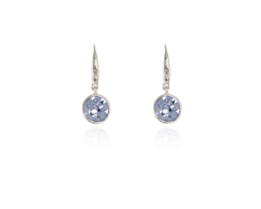 Crystal  Ebba Lever Back Earrings  | Rhodium Provence Lavender