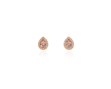 Crystal  Tamsin Pierced Earrings  | Pink Gold Vintage Rose