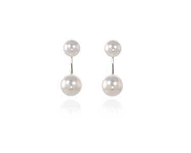 Crystal  Fawn Pierced Earrings  | Rhodium White Pearl
