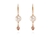 Crystal  Saki Lever Back Earrings  | Pink Gold Cream Rose Pearl