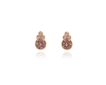 Crystal  Giza Pierced Earrings  | Pink Gold Blush Rose