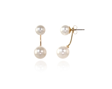 Crystal  Fawn Pierced Earrings  | Gold White Pearl