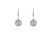 Crystal  Dara Lever Back Earrings  | Rhodium Aquamarine
