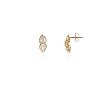 Crystal  Talh Lever Back Earrings  | Gold Crystal