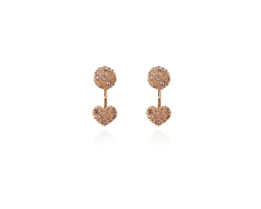 Crystal  Sabina Pierced Earrings pavee | Pink Gold Vintage Rose